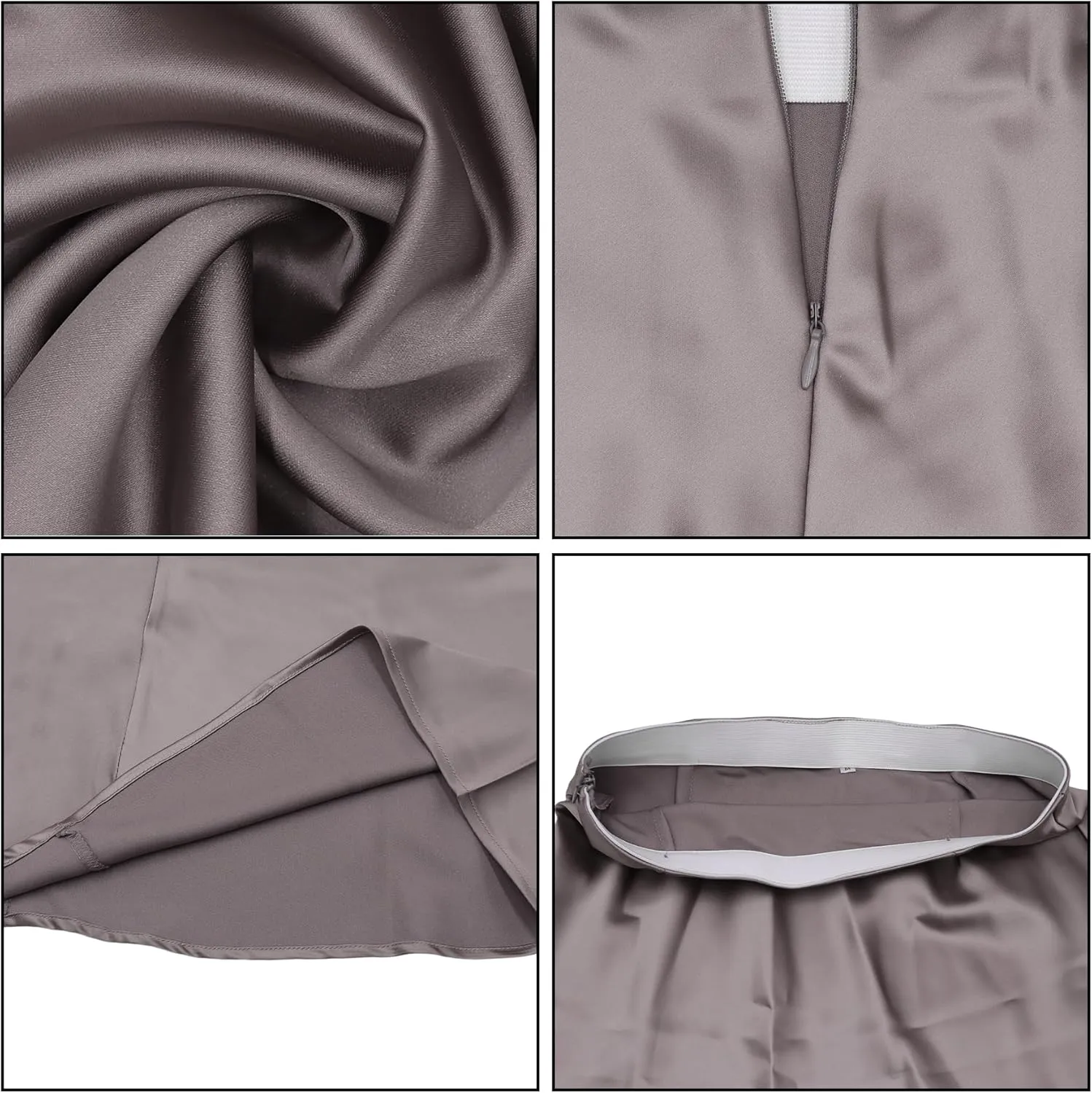 RARITYUS Womens Silky Satin High Waist Maxi Skirt Elegant Flowy A Line Long Skirt Elastic Bodycon Mermaid Skirt