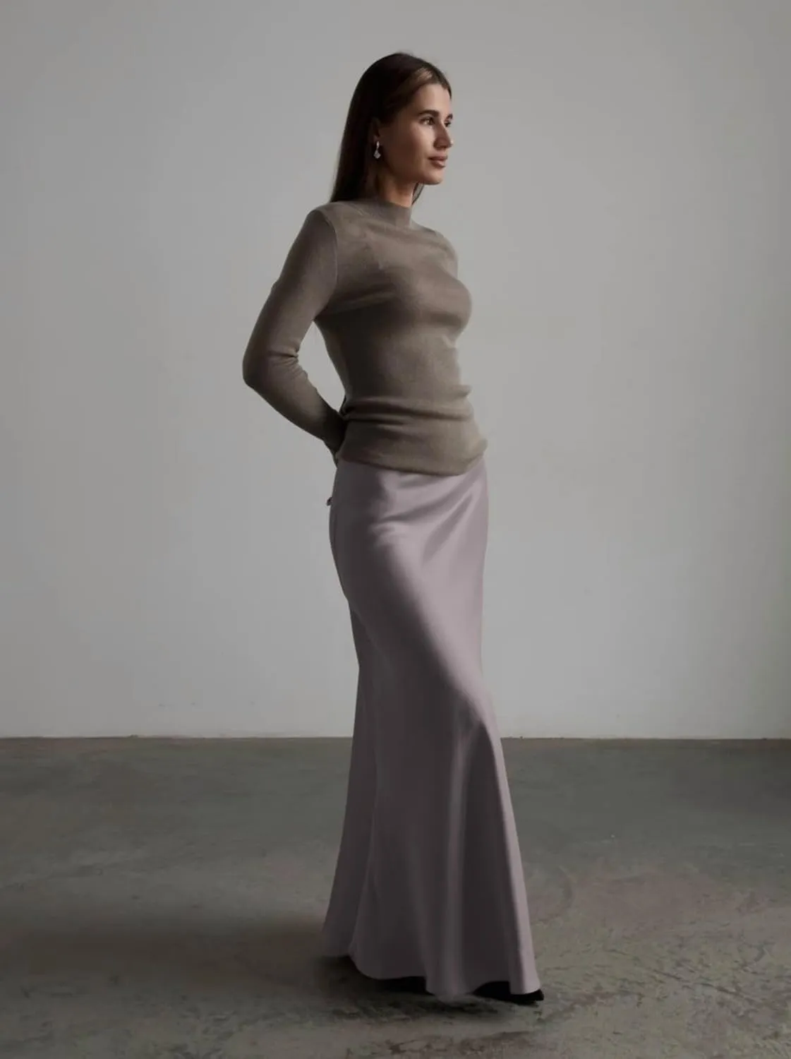 RARITYUS Womens Silky Satin High Waist Maxi Skirt Elegant Flowy A Line Long Skirt Elastic Bodycon Mermaid Skirt