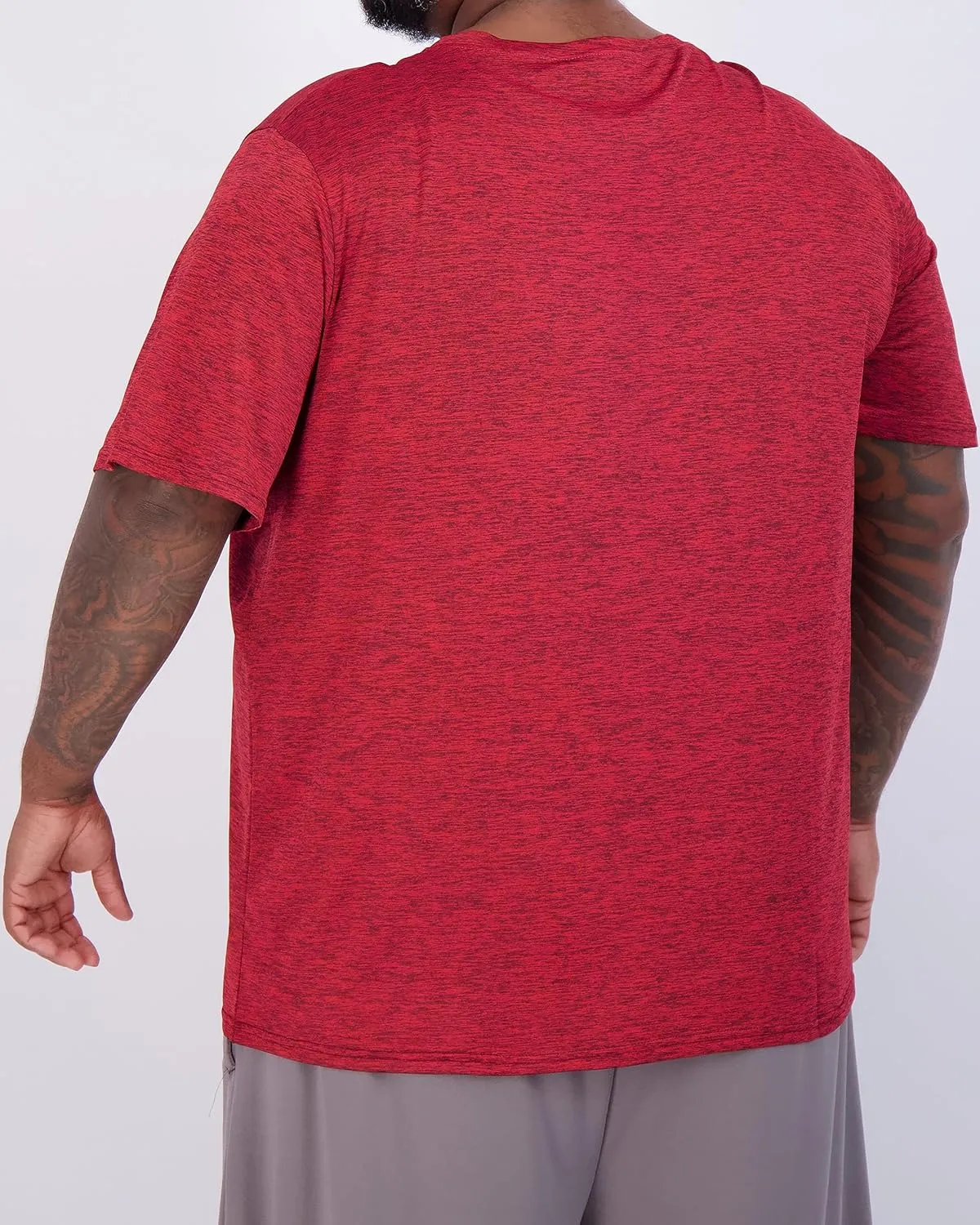 Real Essentials 3 Pack: Mens Big & Tall V-Neck Short-Sleeve Tech Stretch Dry-Fit T-Shirt (3X Tall-5X Tall)