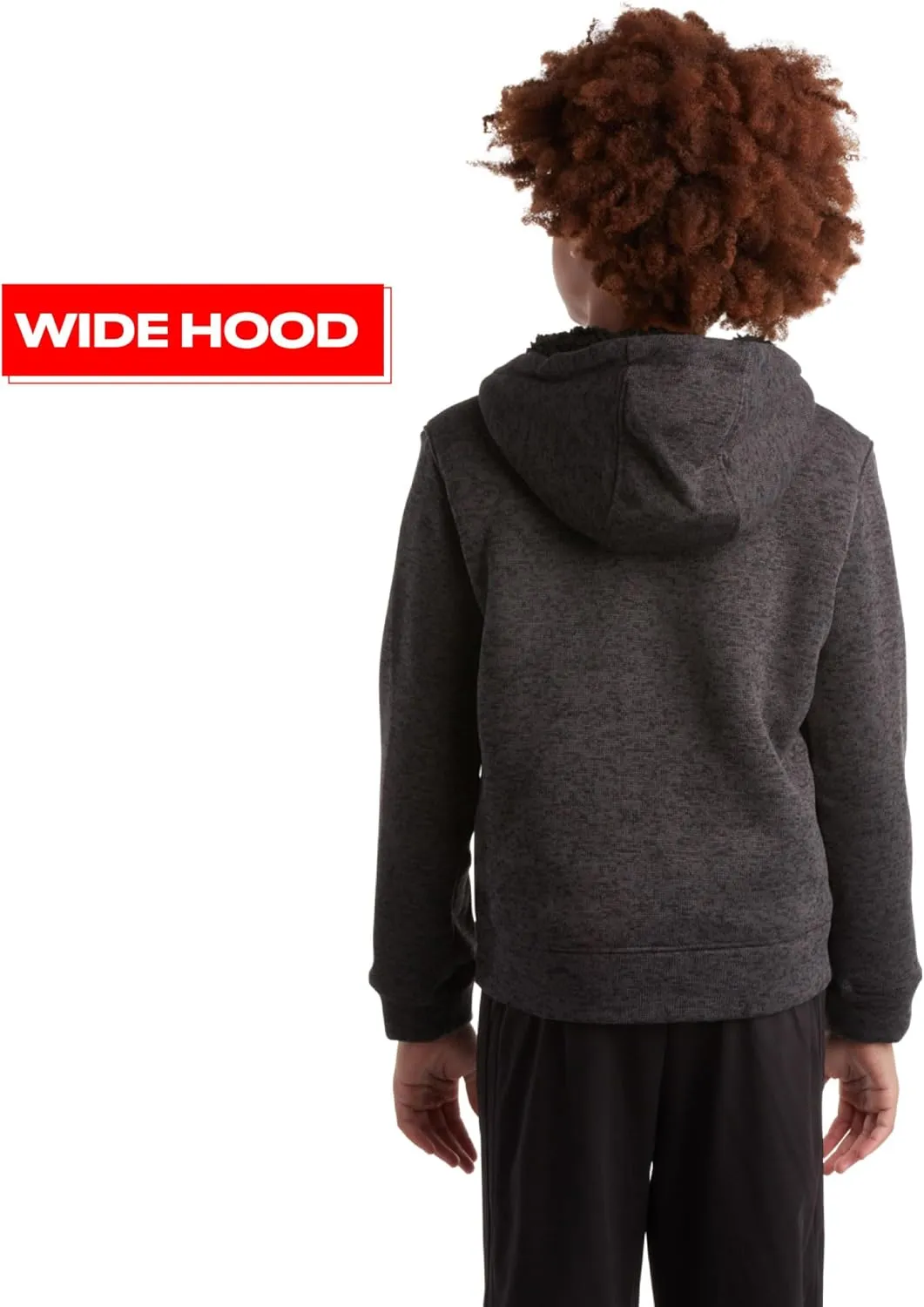 Reebok Boys Sweatshirt  Heavyweight Sherpa Lined Full Zip Sweater Fleece Jacket  Winter Hoodie Sweatshirt for Boys (8-20)