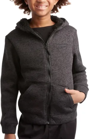 Reebok Boys Sweatshirt  Heavyweight Sherpa Lined Full Zip Sweater Fleece Jacket  Winter Hoodie Sweatshirt for Boys (8-20)