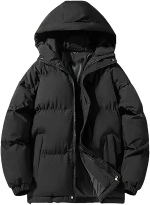 REHJJDFD Men's Hooded Warm Thick Parkas Casual Sports Jacket Men's Warm Jacket Cotton Padded Jacket