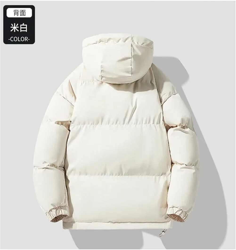 REHJJDFD Men's Hooded Warm Thick Parkas Casual Sports Jacket Men's Warm Jacket Cotton Padded Jacket