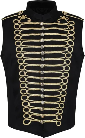 Ro Rox Steampunk Napoleon Sleeveless Military Drummer Parade Jackets for Themed Parties, Cosplay Events, Halloween