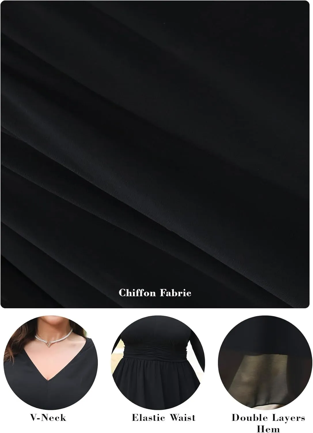 RWJ Womens Plus Size Mini Dress 2025 Wrap V-Neck Empire Waist Long Sleeve Spring Trendy Elegant Flowy Chiffon Dresses