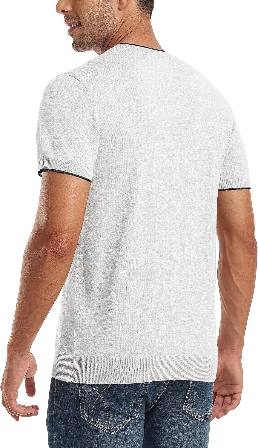 Sailwind Mens Short Sleeve Crew Neck Contrast Trim Knit T-Shirt