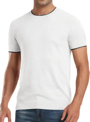 Sailwind Mens Short Sleeve Crew Neck Contrast Trim Knit T-Shirt