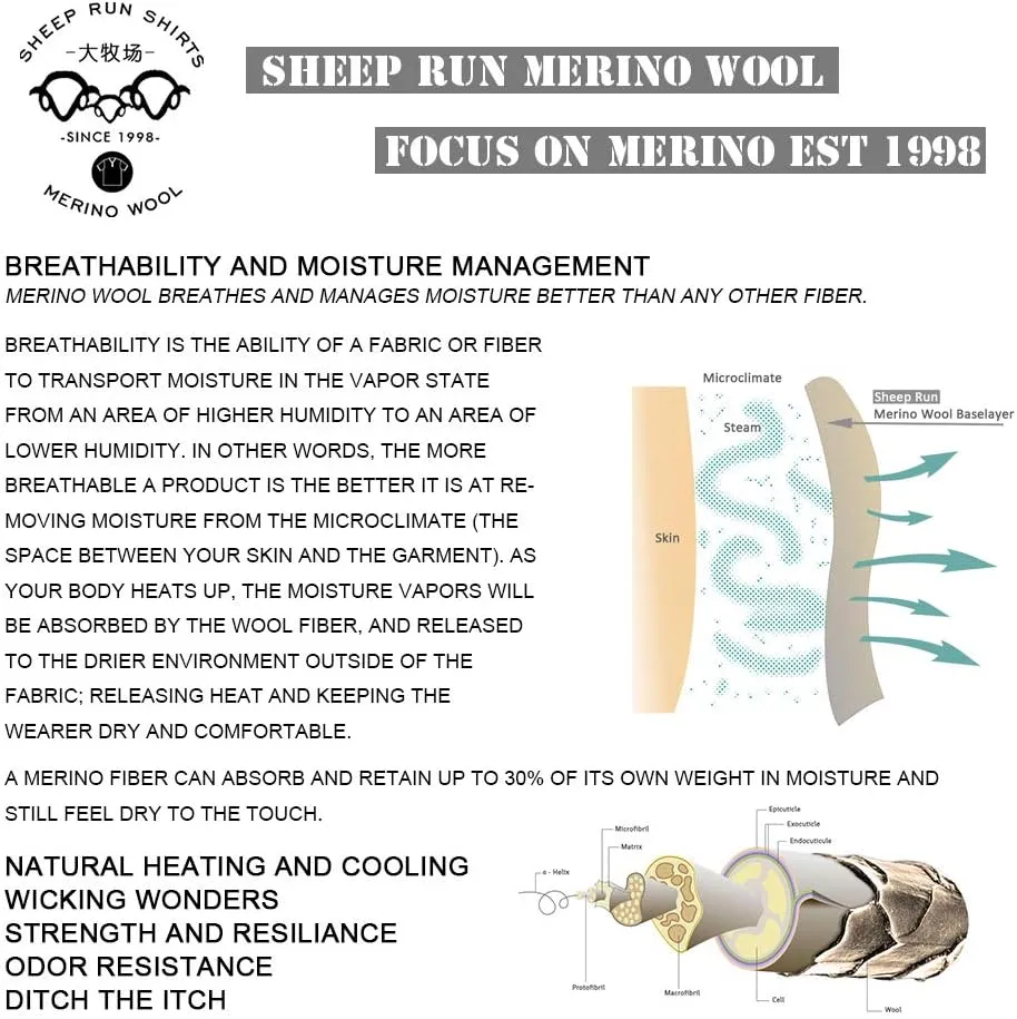 SHEEP RUN 100% Merino Wool Men's Lightweight Moisture Wicking Breathable Tank Top