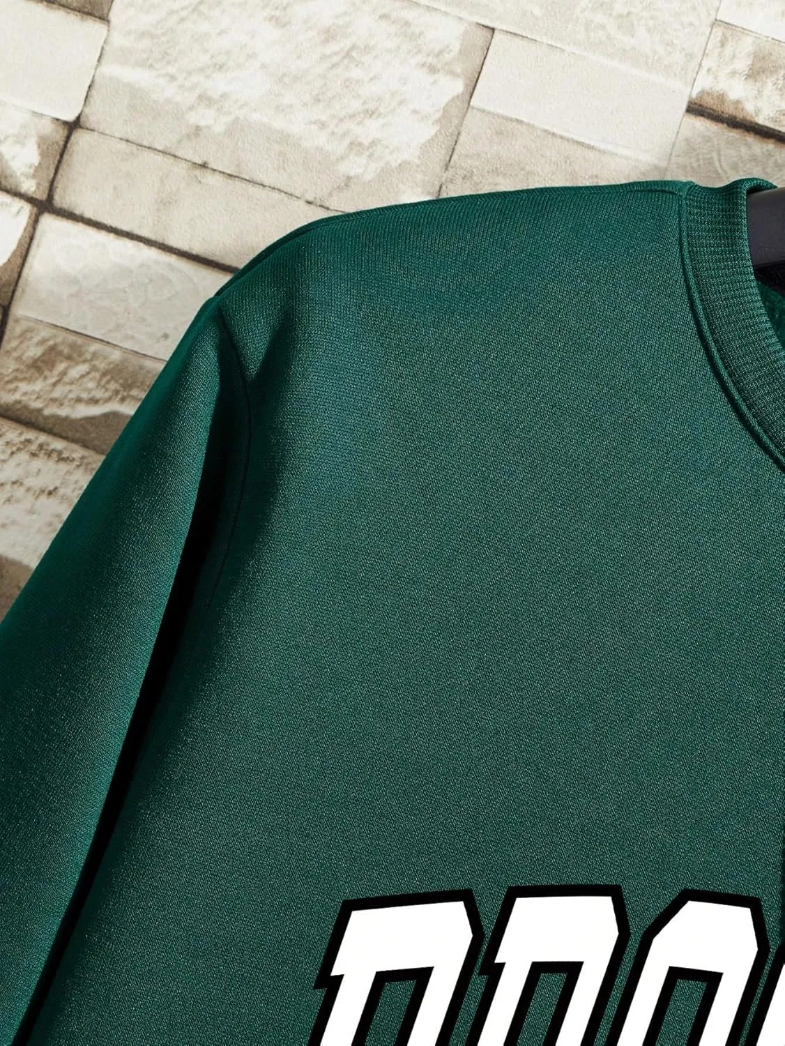 SHENHE Men's Oversized Crew Neck Graphic Letter Long Sleeve Sweatshirt Pullover Top