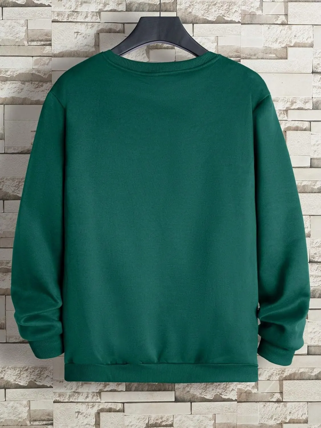 SHENHE Men's Oversized Crew Neck Graphic Letter Long Sleeve Sweatshirt Pullover Top