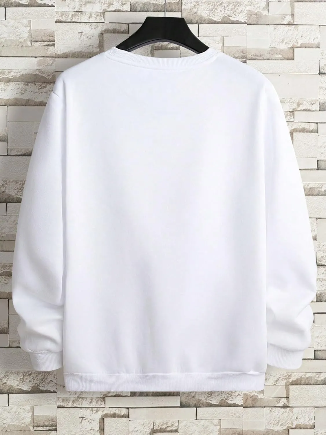 SHENHE Men's Oversized Crew Neck Graphic Letter Long Sleeve Sweatshirt Pullover Top