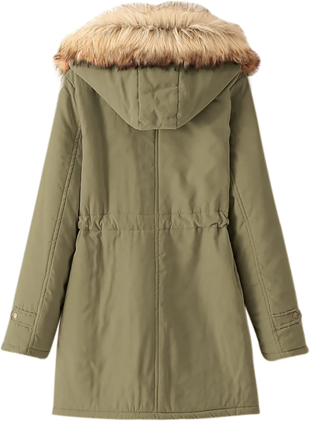 SMIDOW Winter Coats For Women 2023 Trendy Thicken Puffer Jackets With Faux Fur Hood Warm Parka Coat Outwear