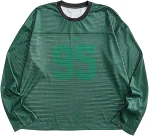 SOLY HUX Men's Long Sleeve Jersey Shirts Number Graphic Print Baggy Tee Shirt Tops Streetwear