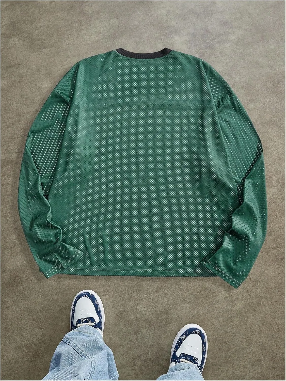 SOLY HUX Men's Long Sleeve Jersey Shirts Number Graphic Print Baggy Tee Shirt Tops Streetwear