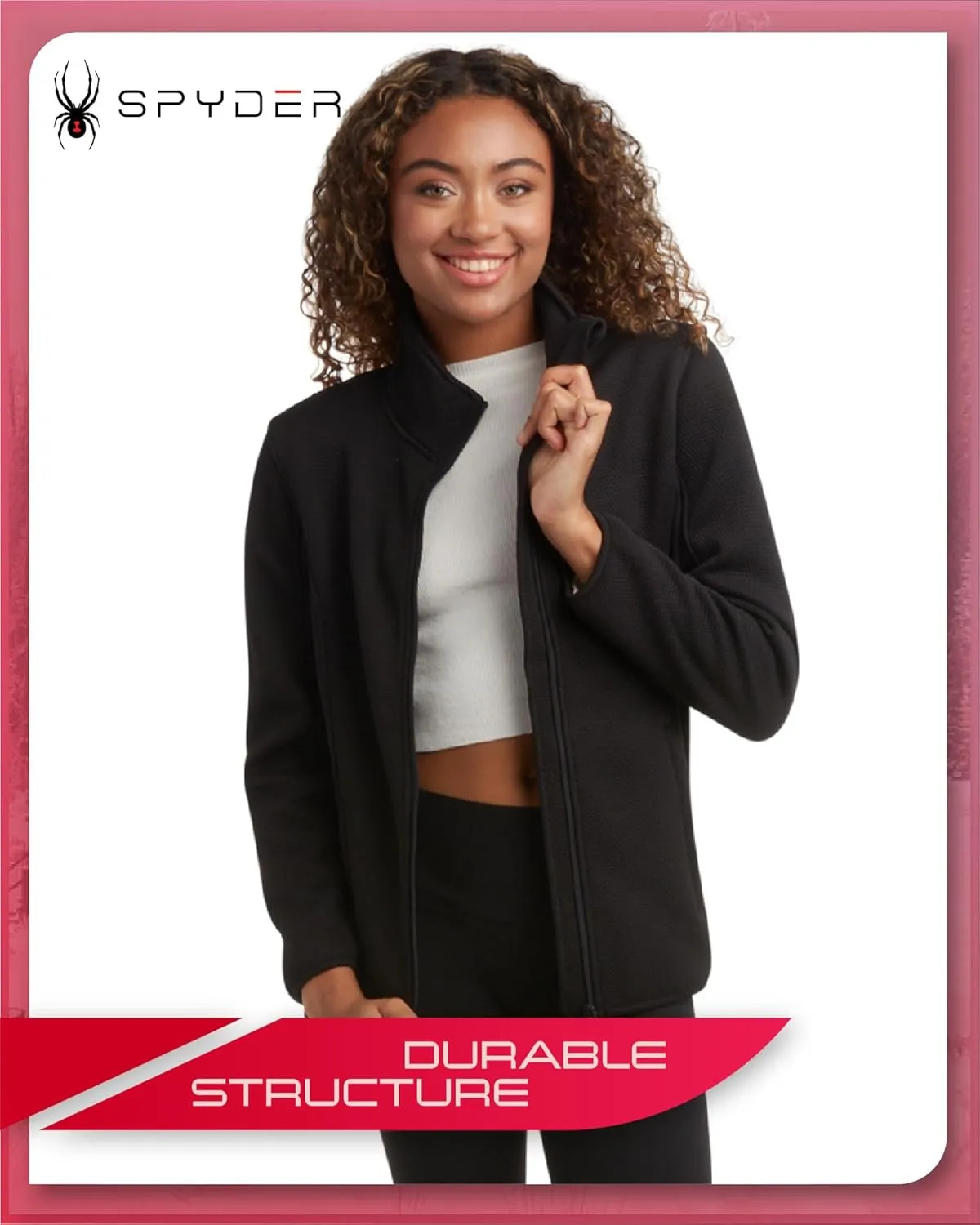 Spyder Women's Active Performance Fleece Jacket - Full Zip Lightweight Wind Resistant Windbreaker Sweater Jacket (Sizes:S-XL)