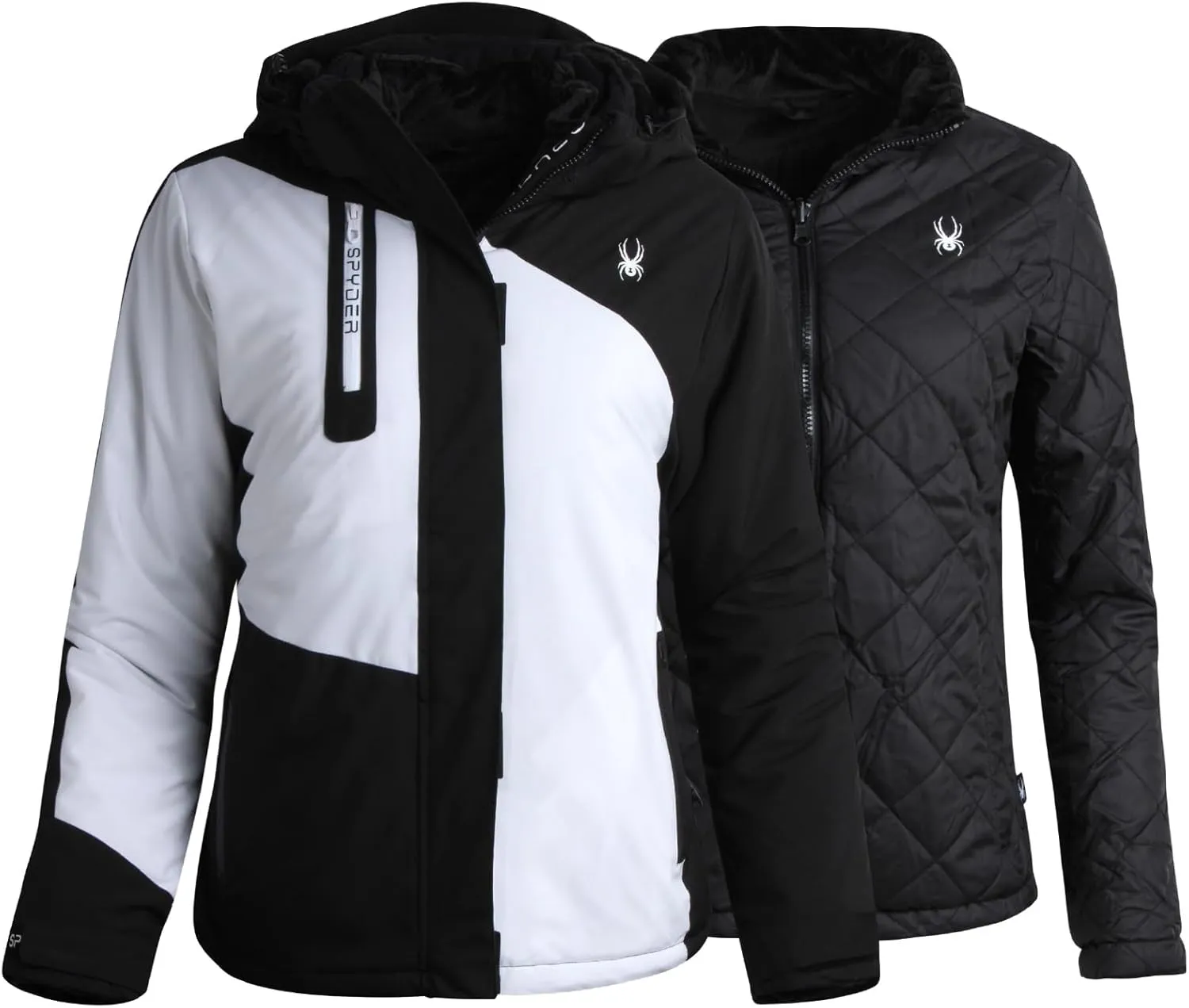 Spyder Women's Snow Ski Jacket - 3 Looks in 1 Insulated Puffer to Sherpa Fur Reversible Inner Winter Jackets for Women (S-XL)