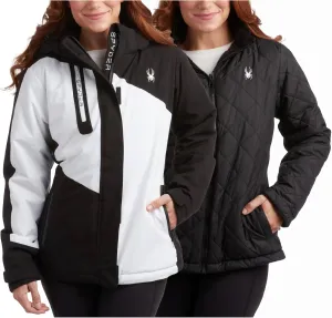 Spyder Women's Snow Ski Jacket - 3 Looks in 1 Insulated Puffer to Sherpa Fur Reversible Inner Winter Jackets for Women (S-XL)