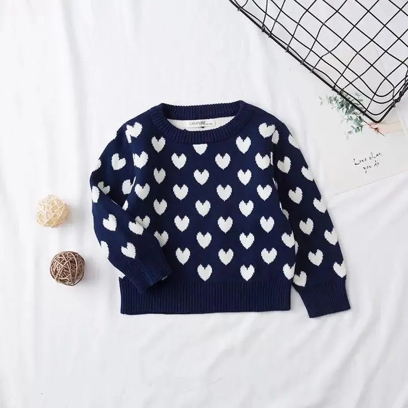 Stylish Baby Toddler Girl Love Heart Crochet Sweater