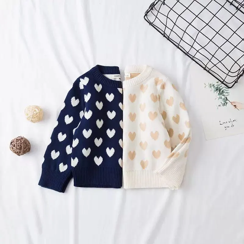 Stylish Baby Toddler Girl Love Heart Crochet Sweater