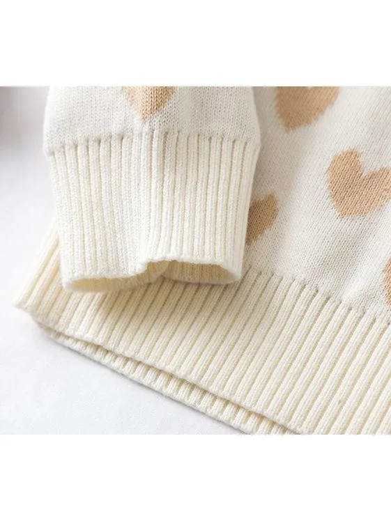 Stylish Baby Toddler Girl Love Heart Crochet Sweater