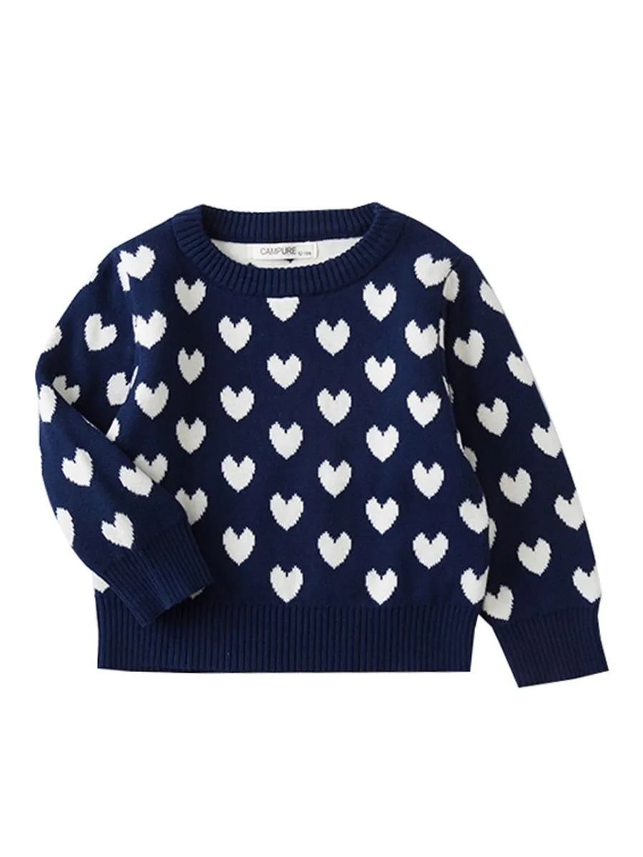 Stylish Baby Toddler Girl Love Heart Crochet Sweater