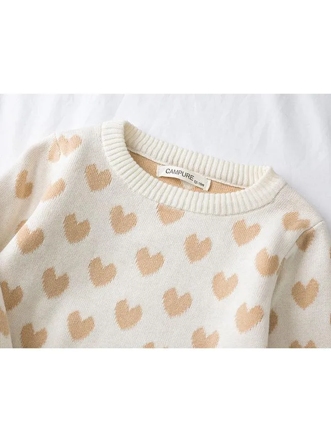 Stylish Baby Toddler Girl Love Heart Crochet Sweater
