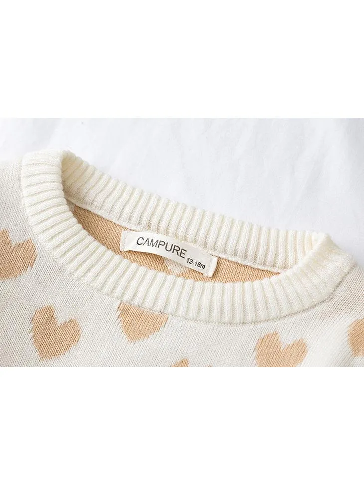Stylish Baby Toddler Girl Love Heart Crochet Sweater