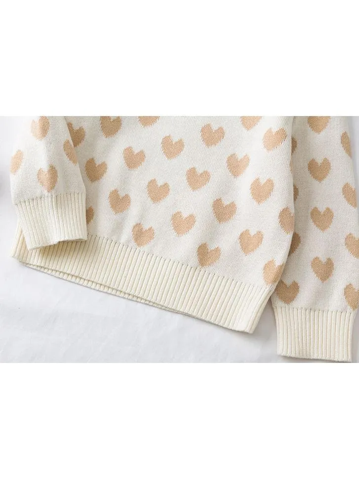 Stylish Baby Toddler Girl Love Heart Crochet Sweater