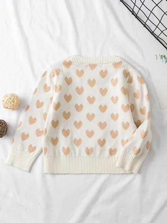 Stylish Baby Toddler Girl Love Heart Crochet Sweater