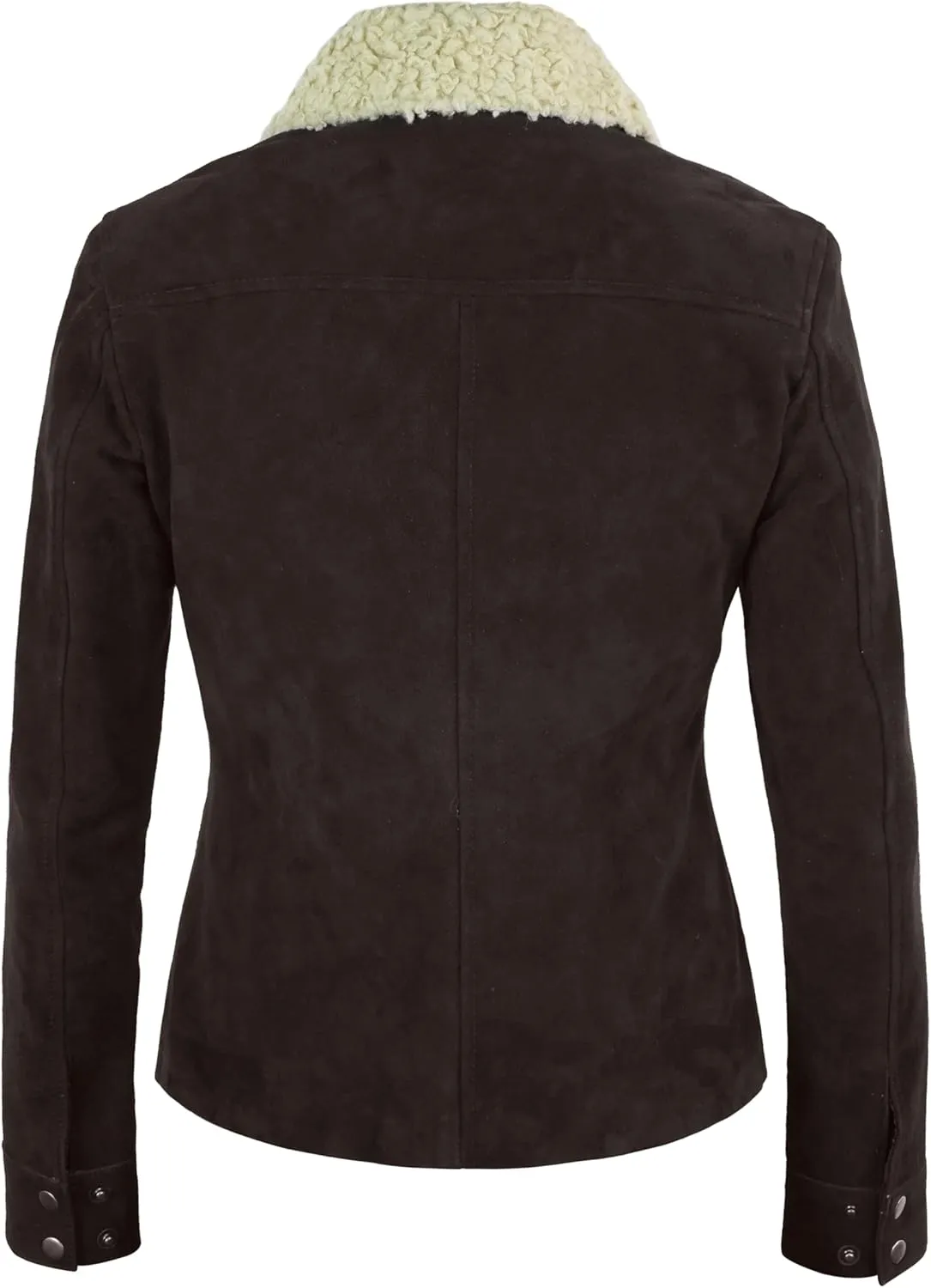 Suede Jacket Women - Sherpa Collar Womens Leather Jacket