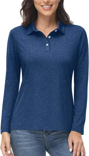Summer Outdoor Polos T-Shirts Women Long Sleeve Hiking Athletic Quick Dry Tee Shirt Tops