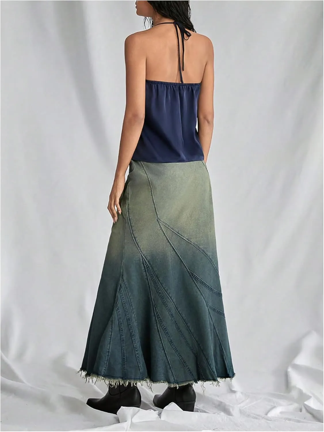 SweatyRocks Women's Ruched Satin Halter Tops Sleeveless Summer Camisole Going Out Top