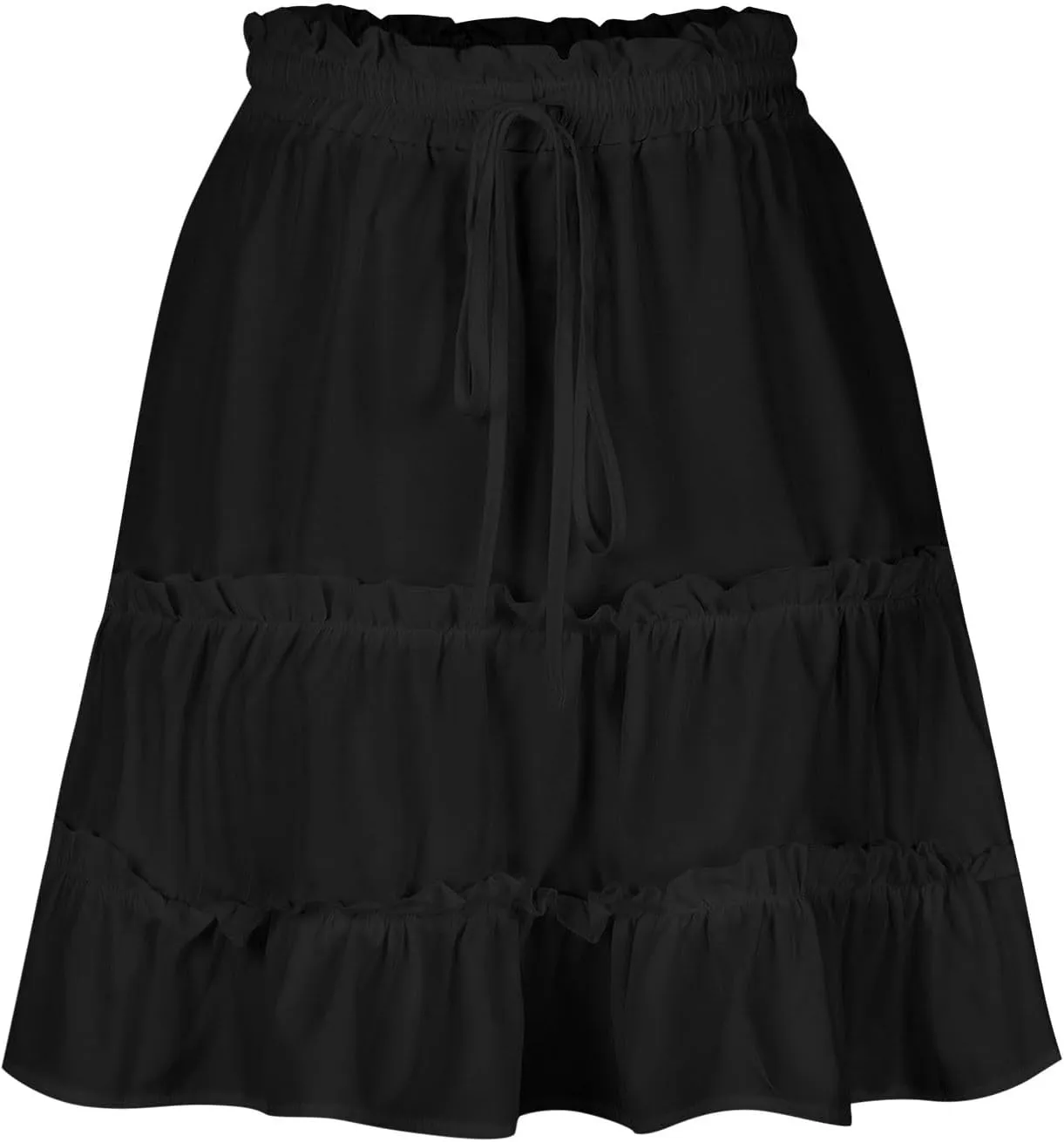 TANGNADE Mini Skirts for Women High Waisted Casual Boho Ruffle Elegant Flowy Tiered Beach Trendy Summer A-Line Skater Skirt