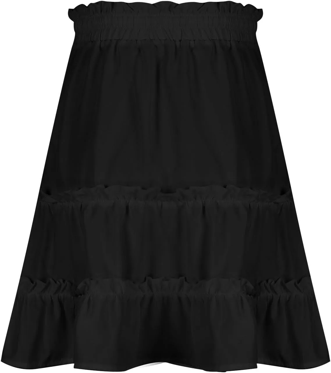 TANGNADE Mini Skirts for Women High Waisted Casual Boho Ruffle Elegant Flowy Tiered Beach Trendy Summer A-Line Skater Skirt