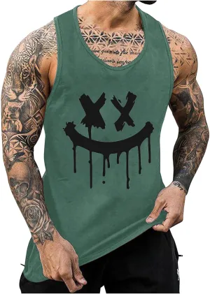 Tank Tops Men Graphic Funny Sleeveless Soft Novelty Tops Quick Dry Athletic Stretch Tank Pack