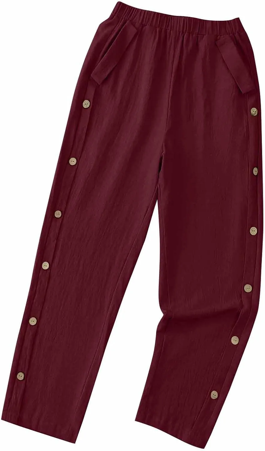 TARIENDY Women's Wide Leg Lounge Pants Womens Side Button Elastic Pants high Waist Comfy Trousers Summer Casual Outfits