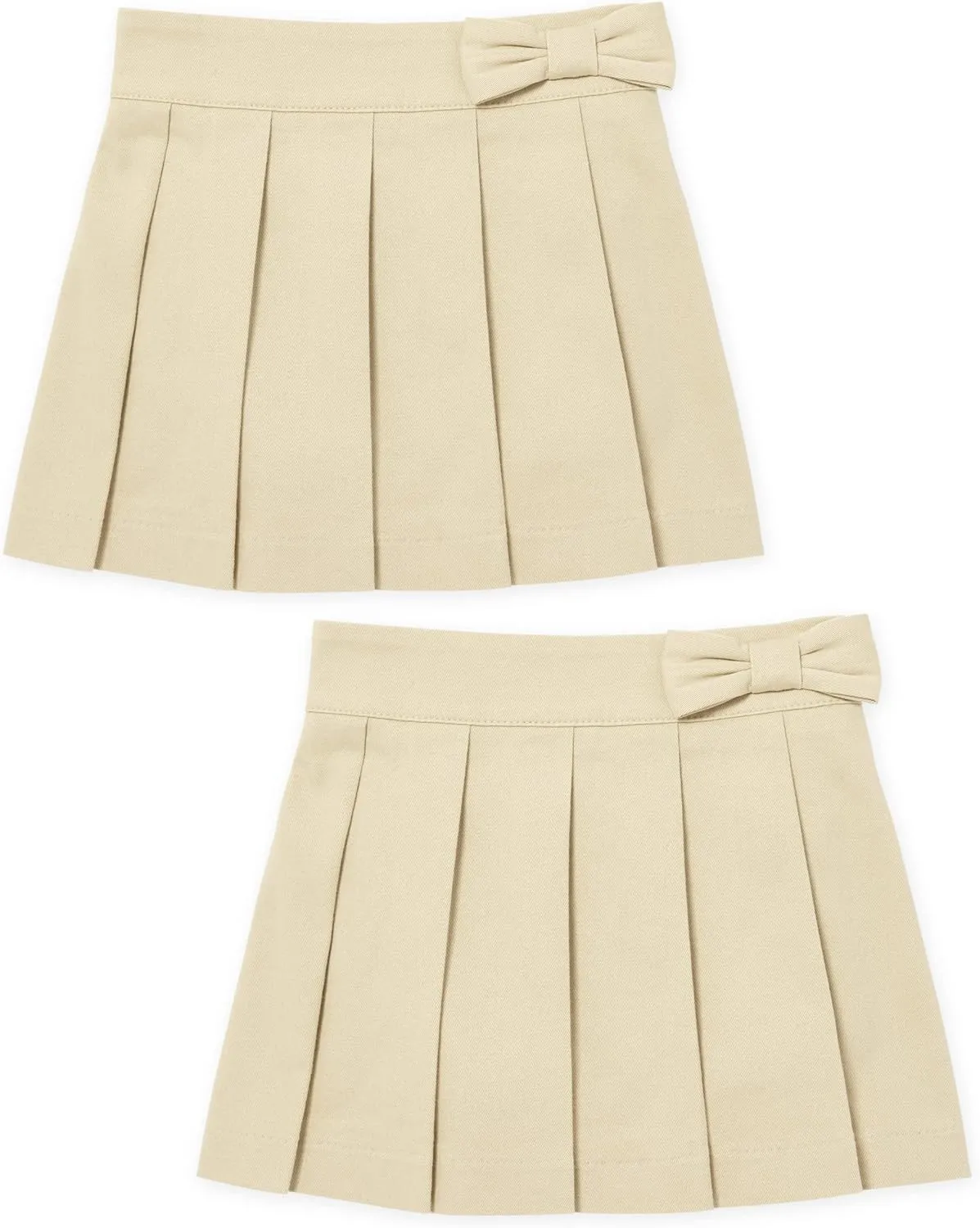 The Children's Place Baby Girls' Uniform Bow Pleated Skort 2 Pack
