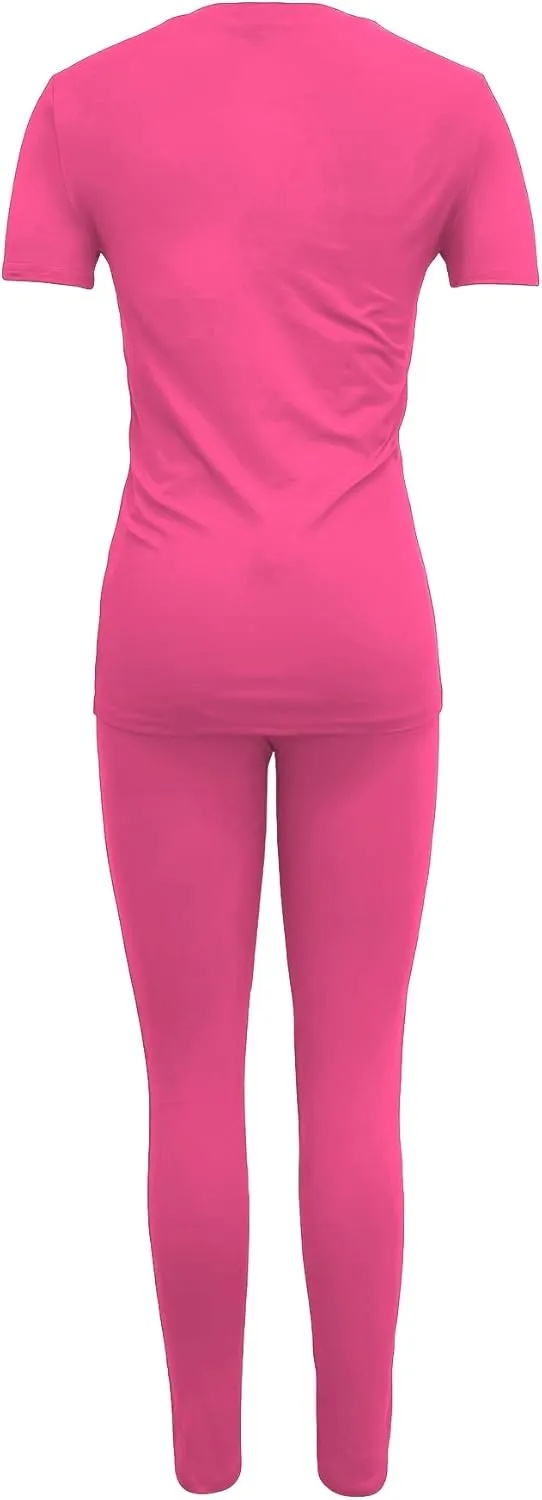 TOPONSKY Women Two Piece Workout Outfits Sports Long-Pants & Short-Top Sets