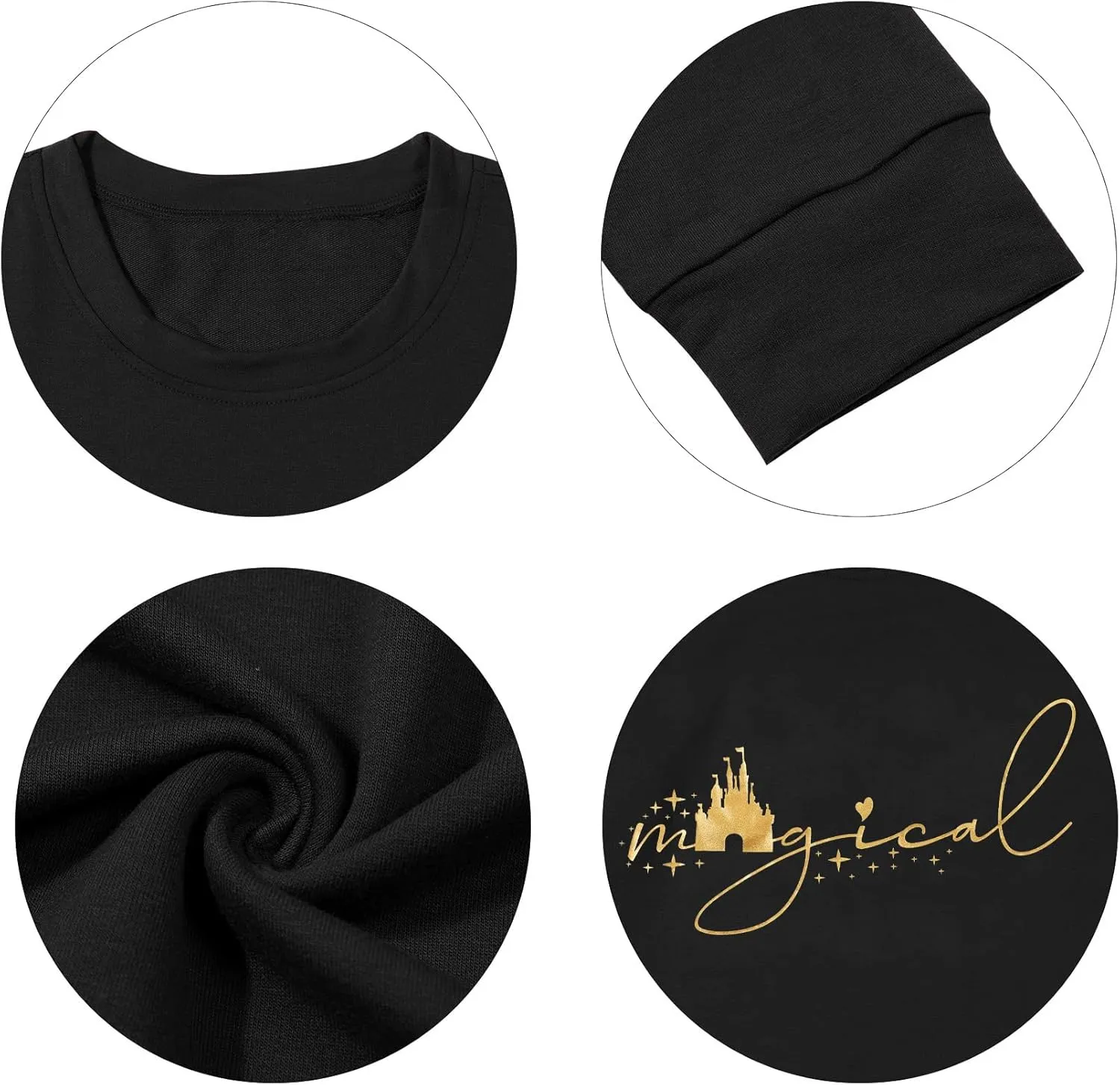 UNIQUENOE Magic Kingdom Sweatshirts For Women Magical Tshirt Family Vacation Tee Castle Graphic Short Sleeve Tops