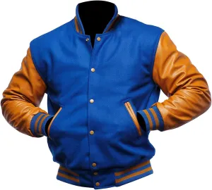 Unisex Women/Mens Varsity Letterman Jacket | College Baseball High School Bomber Wool   Faux Leather Jacket