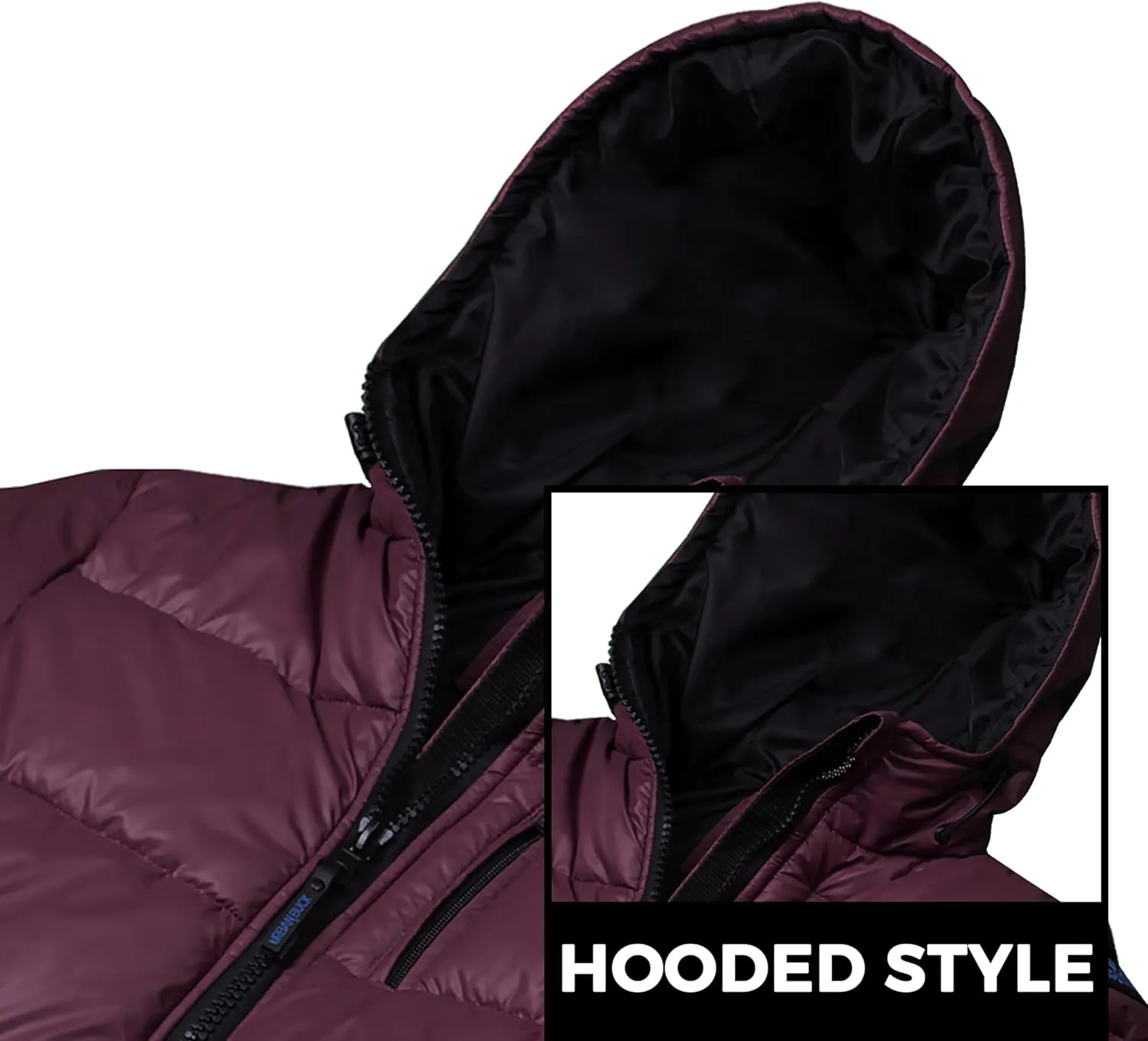 URBAN BUCK Mens Faux Fur Trimmed Hood Puffer Jacket Midweight Winter Down Windproof & Water Repellent Men Climbing Jackets