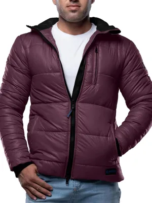 URBAN BUCK Mens Faux Fur Trimmed Hood Puffer Jacket Midweight Winter Down Windproof & Water Repellent Men Climbing Jackets