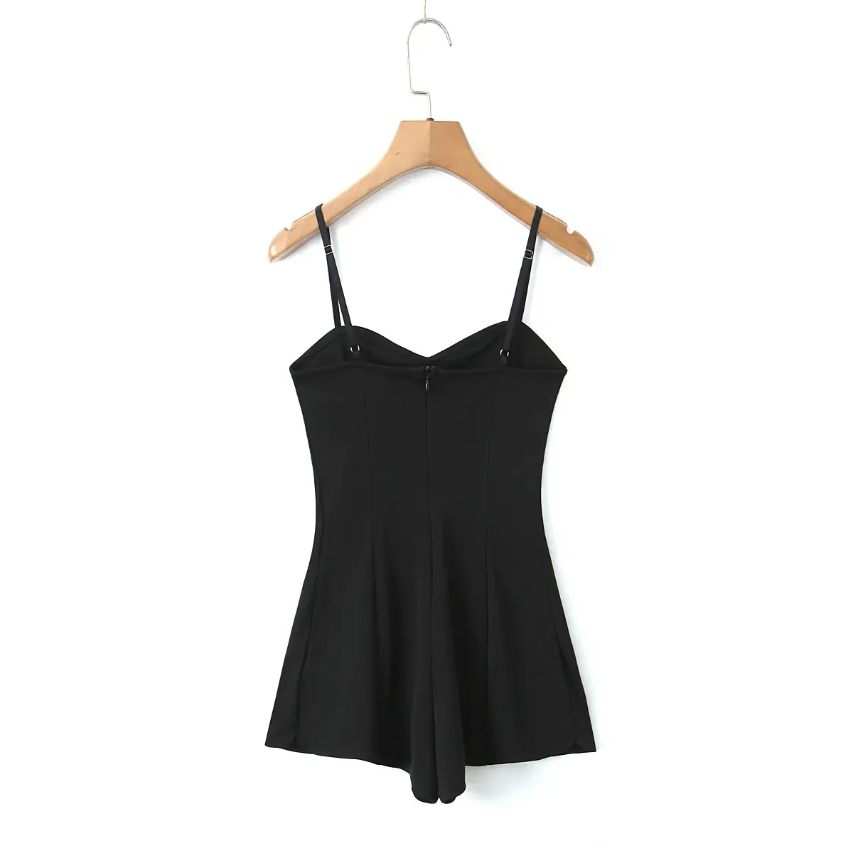 Uriel Black Spaghetti Strap Zipper Back Jumpsuit