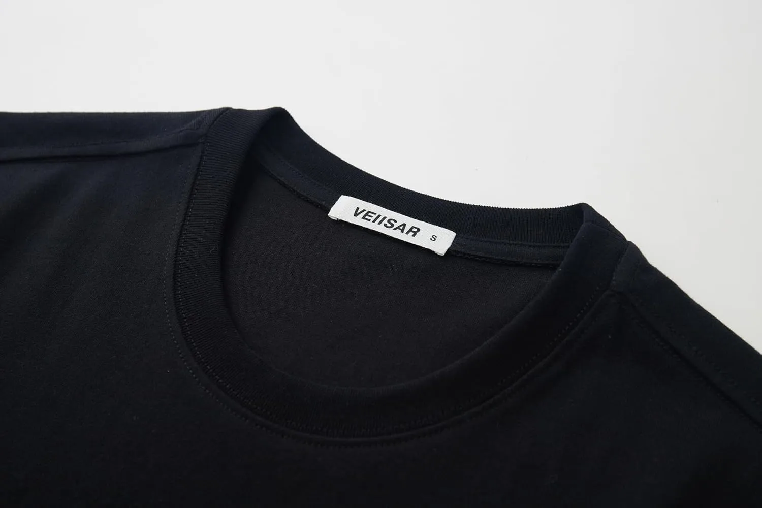 VEIISAR Men's Heavy Weight Crew Neck T-Shirt Mens Premium Cotton Tee - Pre Shrunk S-3XL