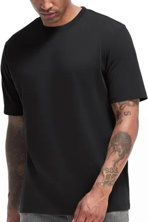 VEIISAR Men's Heavy Weight Crew Neck T-Shirt Mens Premium Cotton Tee - Pre Shrunk S-3XL