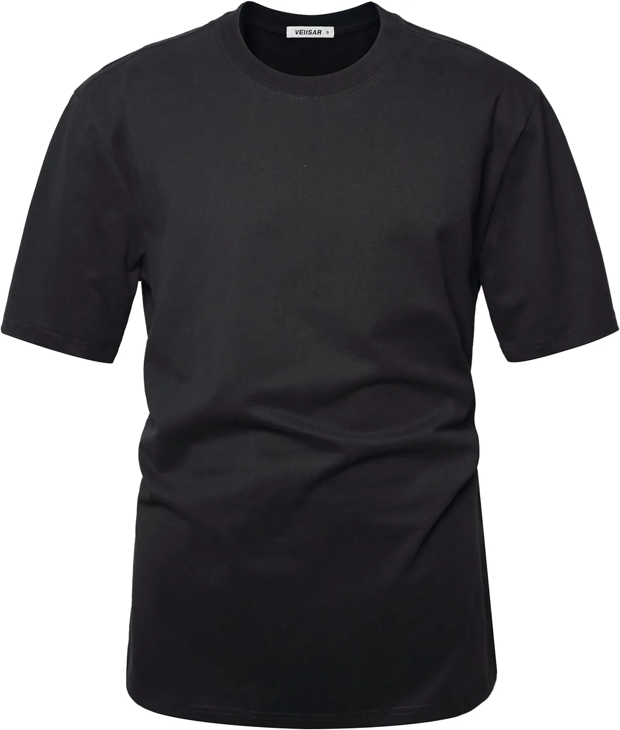 VEIISAR Men's Heavy Weight Crew Neck T-Shirt Mens Premium Cotton Tee - Pre Shrunk S-3XL