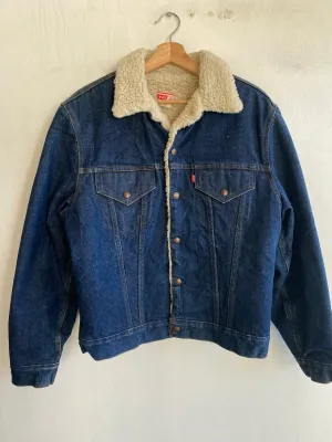 Vintage 1970s Levis Sherpa Lined Denim Trucker Jacket