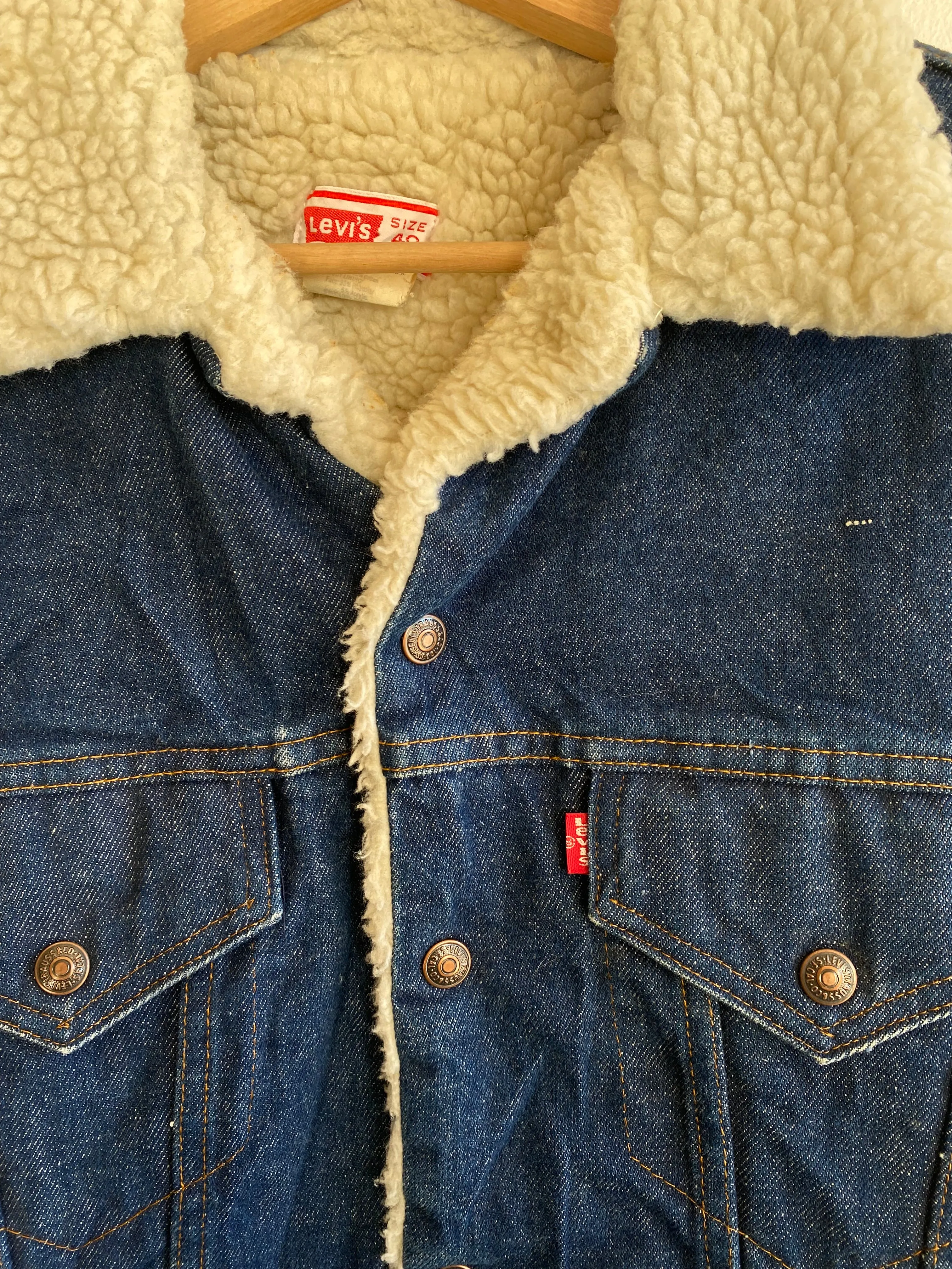 Vintage 1970s Levis Sherpa Lined Denim Trucker Jacket