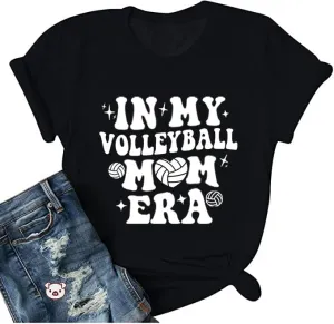 Volleyball Shirts for Women Volleyball Mom Tshirt Short Sleeve Sports Ball Casual Top Game Day Graphic Tee