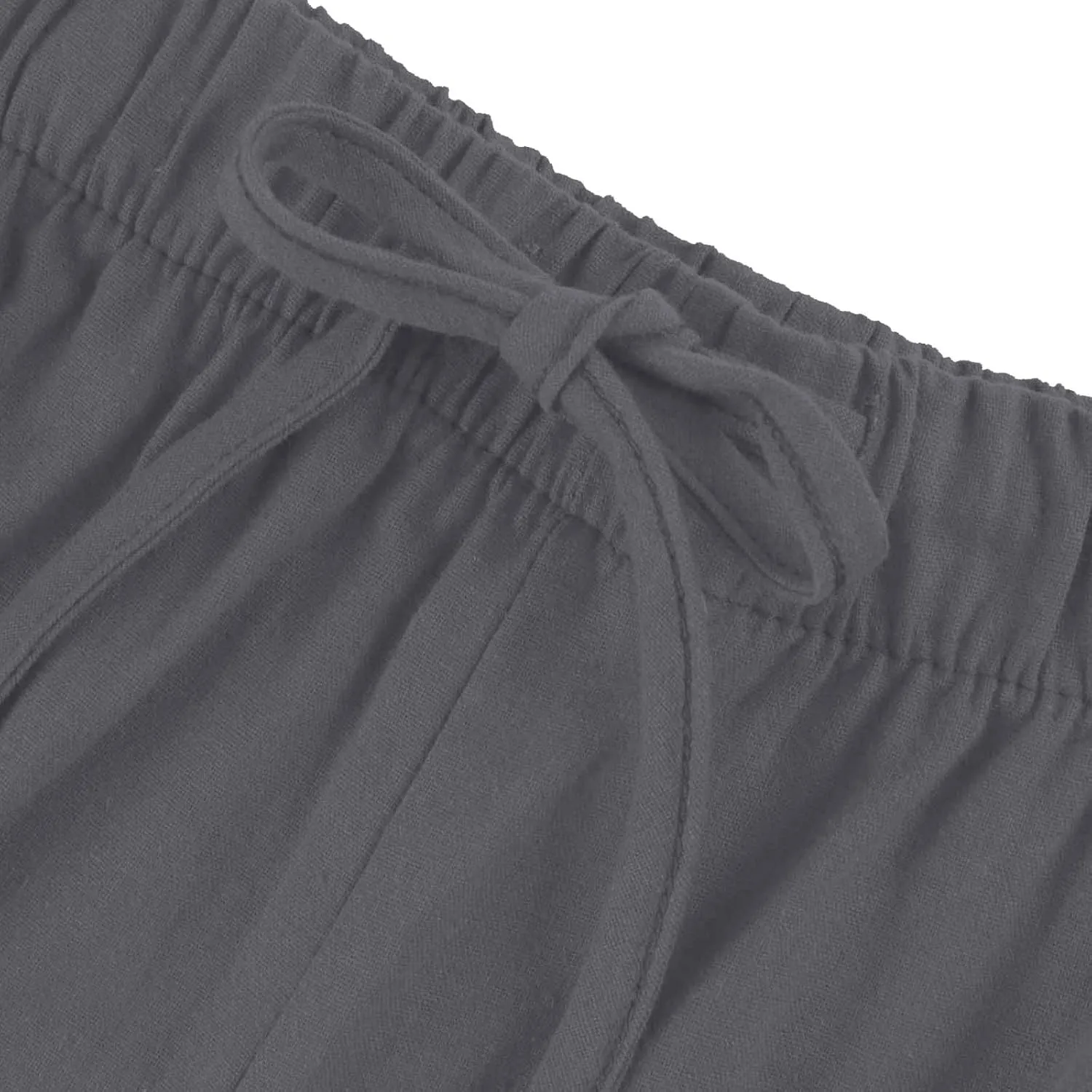 Wide Leg Linen Pants for Women Summer Flowy High Waisted Palazzo Pants Baggy Comfy Casual Beach Pant with Pockets